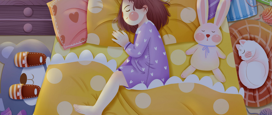 摄图网_401692501_wx_世界睡眠日小女孩手绘插画（企业商用）.jpg