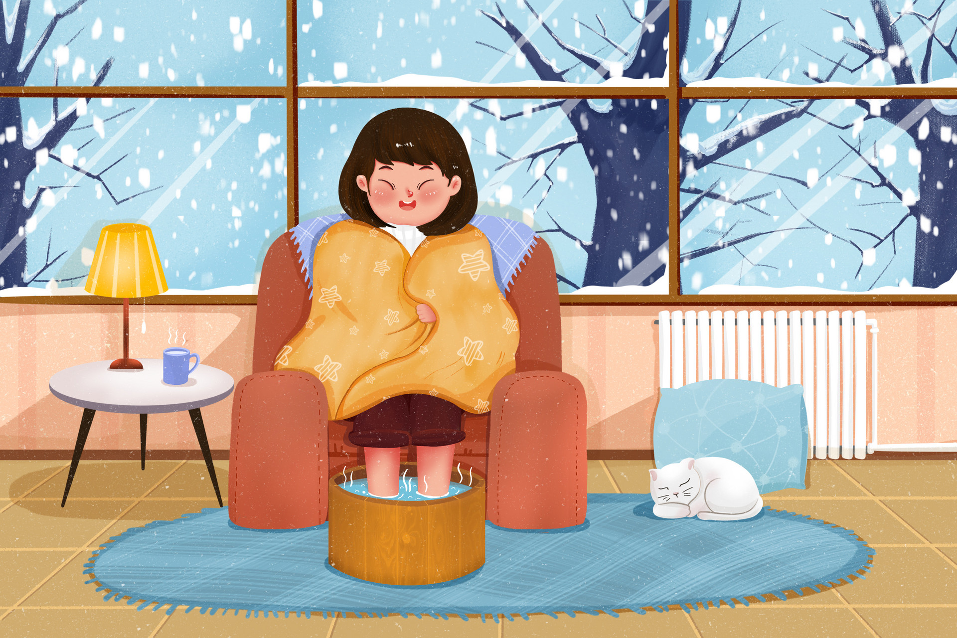 摄图网_401878416_下雪的天气在室内泡脚的女孩(企业商用).jpg